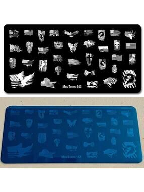 New - US Flag - Varying Styles  - Nail Stamping Plate